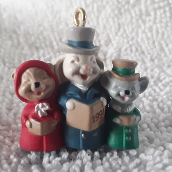 Hallmark Miniature Ornament- Treeland Trio, 1991, no box - Picture 1 of 3